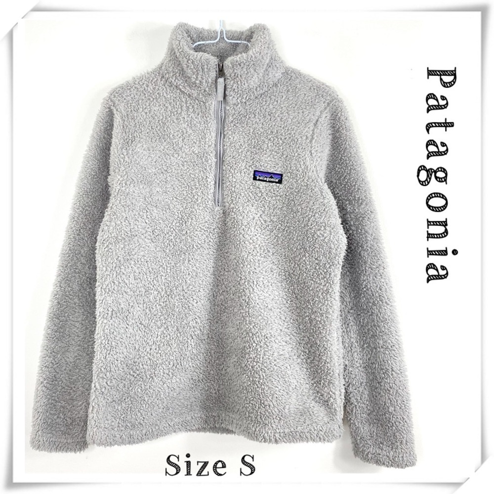 Patagonia Los Gatos 1/4 Zip Front Pile Fleece Pullover Sweater Top Gray Size S
